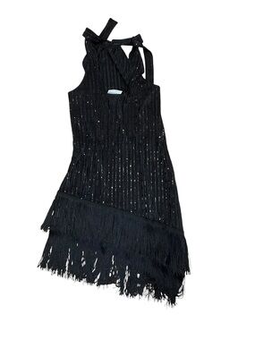 Girls Black Fringe Party Dress